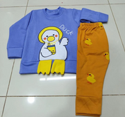 2 Pcs Girl's Fleece Printed Tracksuit