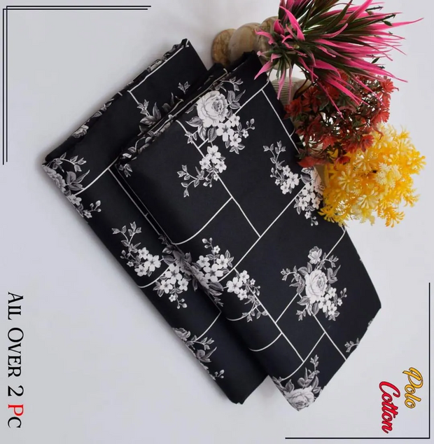 2 Pcs Women's Unstitched Printed Suit