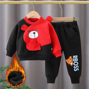 2 Pcs Boy's & Girl's Fleece Printed Track Suit