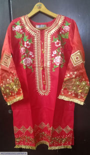 1 Pc Women's Stitched Embroidered Kurta