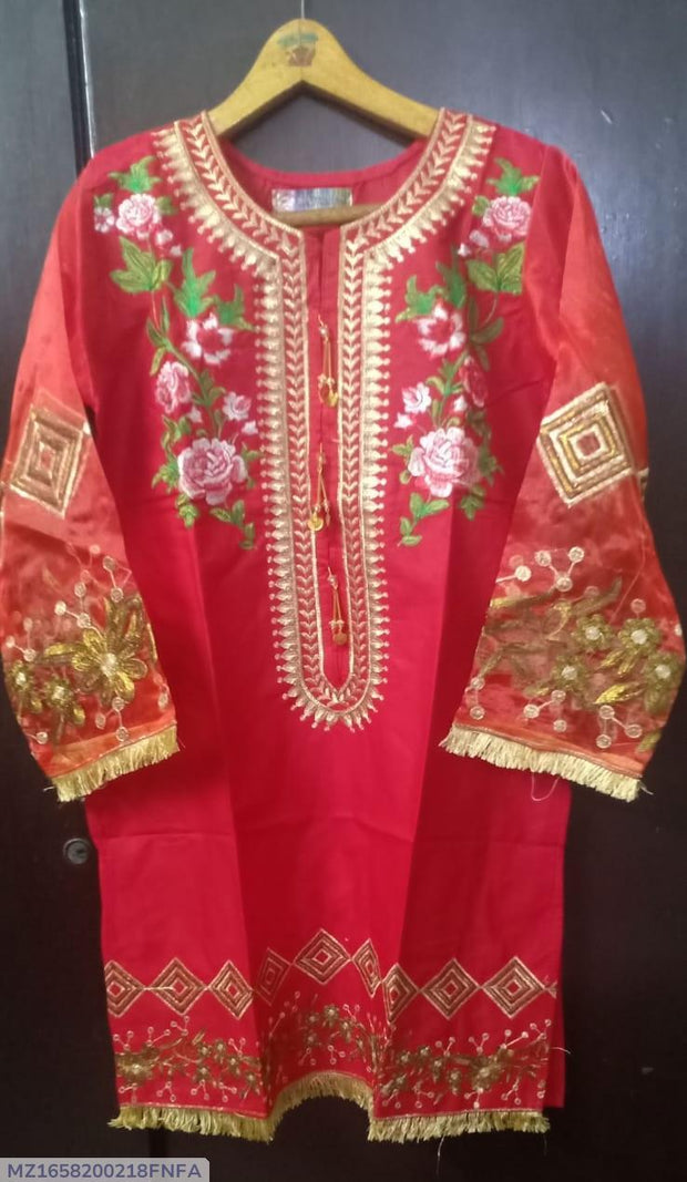 1 Pc Women's Stitched Embroidered Kurta
