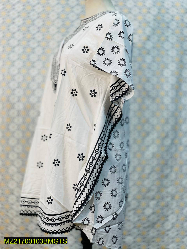 Kaftan Style Stitched Linen Frock