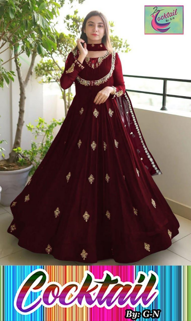3 Pcs Women's Stitched Embroidered Chiffon Maxi with Dupatta