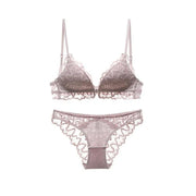 Logirlve U-Plunge Bra Set – Front Close, Backless & Sheer Black Design