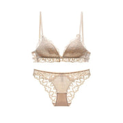 Logirlve U-Plunge Bra Set – Front Close, Backless & Sheer Black Design