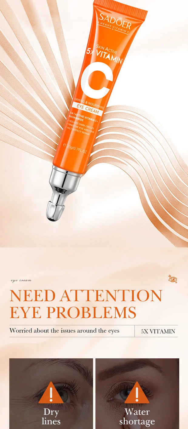 SADOER Vitamin C Eye Cream – Brighten & Reduce Dark Circles