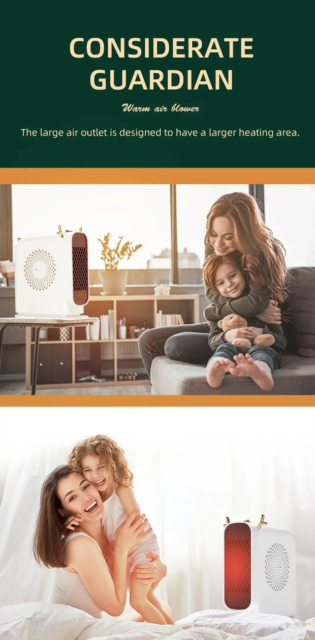 Portable Electric Heater Fan – 500W Desktop Hand & Foot Warmer for Home & Office, Energy Efficient Winter Heating