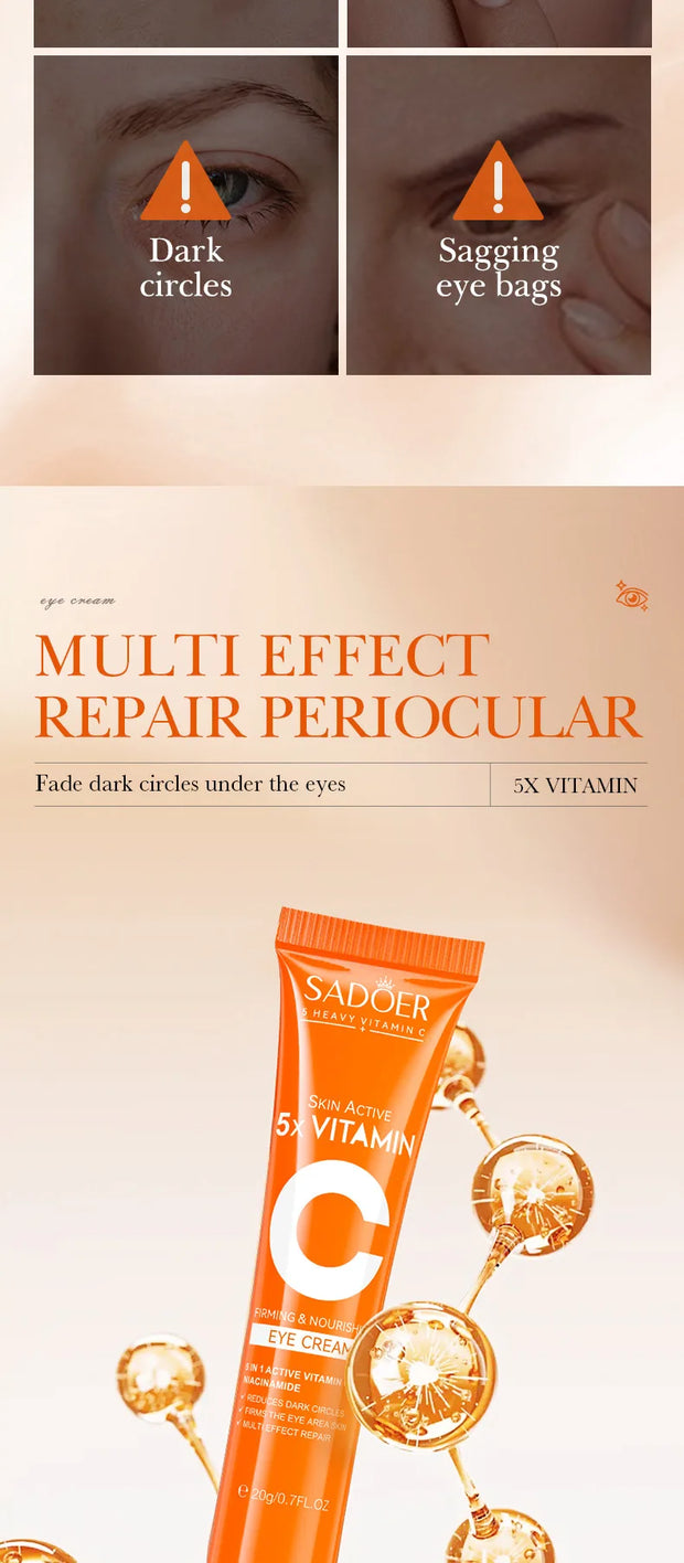 SADOER Vitamin C Eye Cream – Brighten & Reduce Dark Circles