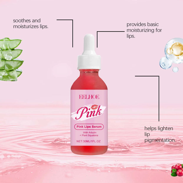 Pink Lip Essence – Moisturizing, Brightening & Line-Smoothing Lip Treatment | Korean Skincare Formula