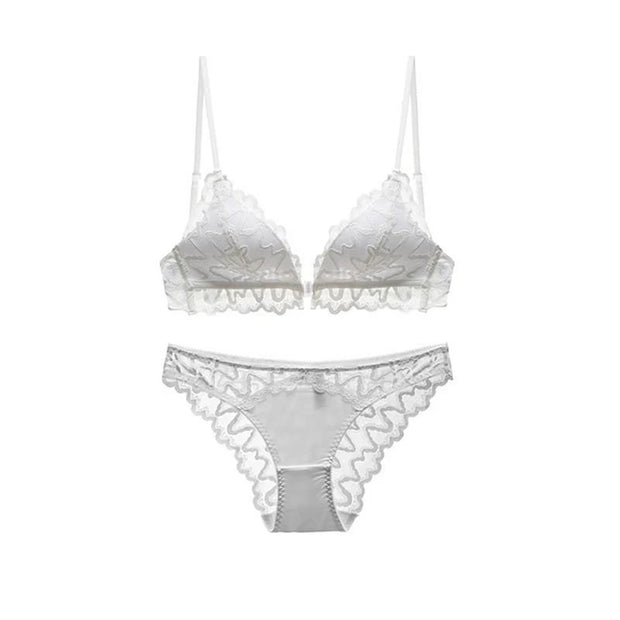 Logirlve U-Plunge Bra Set – Front Close, Backless & Sheer Black Design