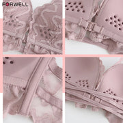 Logirlve U-Plunge Bra Set – Front Close, Backless & Sheer Black Design