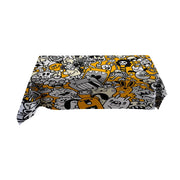Cartoon Print Tablecloth – Modern Black & Yellow Design, Fits Most Tables
