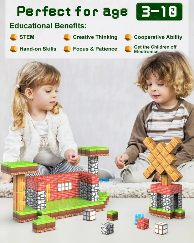 100pcs Magnetic Building Blocks – STEM Montessori Toy for Kids & Toddlers