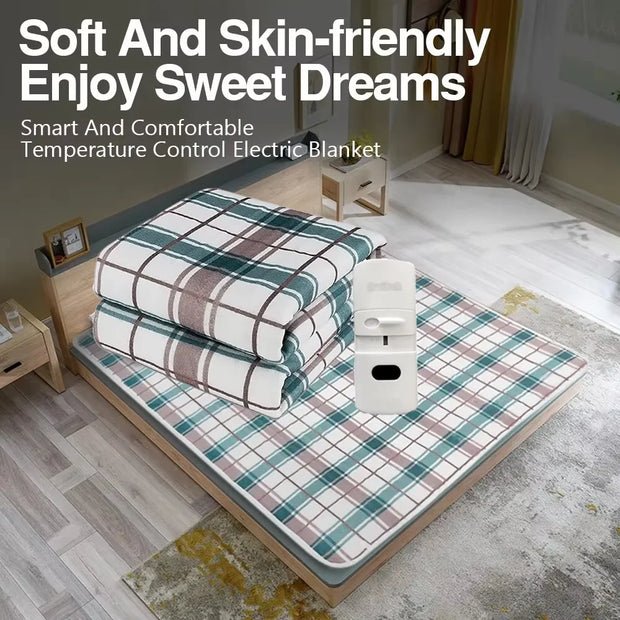 Electric blanket household double single electric mattress dormitory safety mite removal dual control temperature adjustment