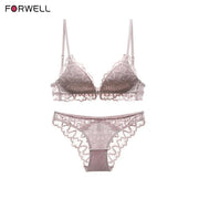 Logirlve U-Plunge Bra Set – Front Close, Backless & Sheer Black Design