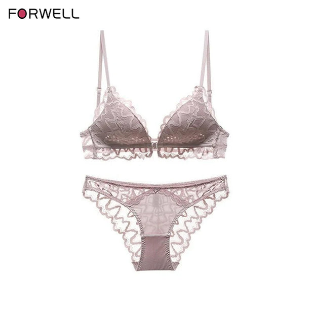 Logirlve U-Plunge Bra Set – Front Close, Backless & Sheer Black Design