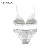 Logirlve U-Plunge Bra Set – Front Close, Backless & Sheer Black Design