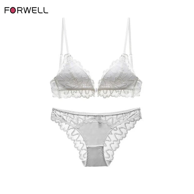 Logirlve U-Plunge Bra Set – Front Close, Backless & Sheer Black Design