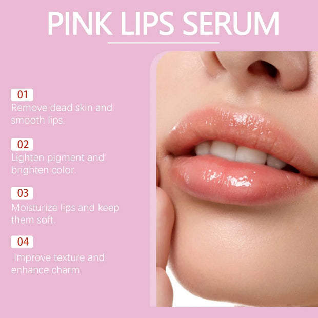 Pink Lip Essence – Moisturizing, Brightening & Line-Smoothing Lip Treatment | Korean Skincare Formula