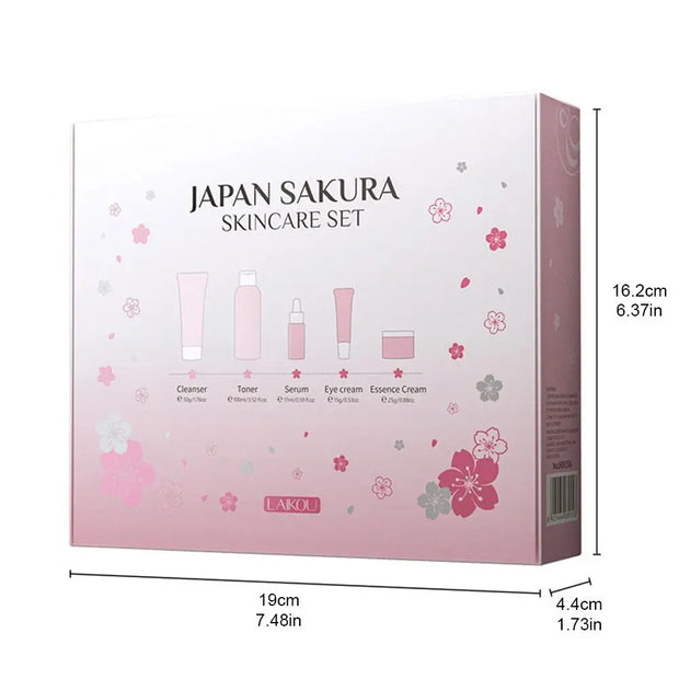 Sakura Skincare Set – Face Cream, Serum & Toner Gift Box