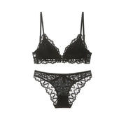 Logirlve U-Plunge Bra Set – Front Close, Backless & Sheer Black Design