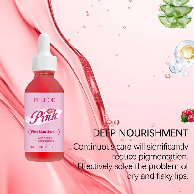 Pink Lip Essence – Moisturizing, Brightening & Line-Smoothing Lip Treatment | Korean Skincare Formula