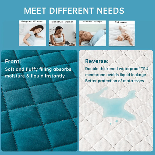 1pc 3D Air Fabric Mattress Cover – Thick, Soft & Breathable, 100% Waterproof Fitted Protector (No Pillowcase)