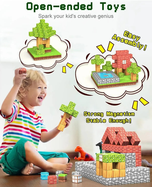 100pcs Magnetic Building Blocks – STEM Montessori Toy for Kids & Toddlers