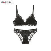 Logirlve U-Plunge Bra Set – Front Close, Backless & Sheer Black Design